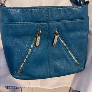 MICHAEL Michael Kors Blue Crossbody Bag with Gold Zippers